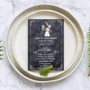 Frankenstein Bride Halloween Bröllop Inbjudningar