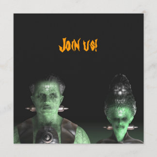 Frankenstein & Bride - inbjudan till Halloween fes