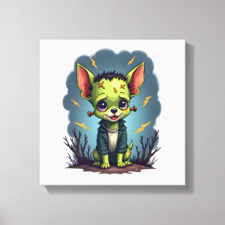 Frankenstein Chihuahua Chock Canvastryck