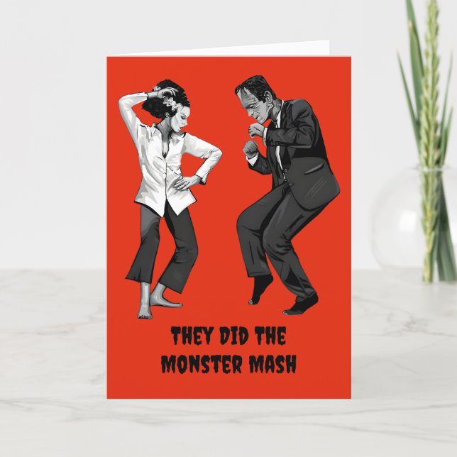 Frankenstein Dansar Halloween-kort Helgkort (Framsida)