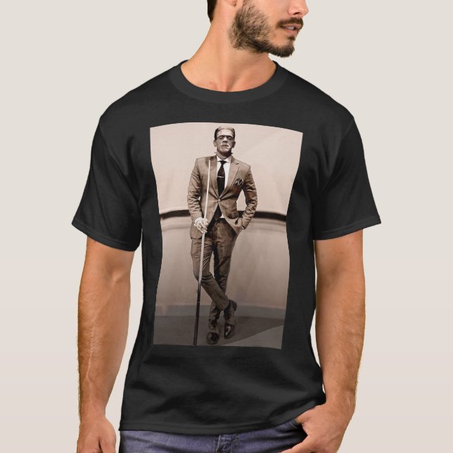 Frankenstein Dapper Frankenstein Monster i Kostym  T Shirt (Framsida)