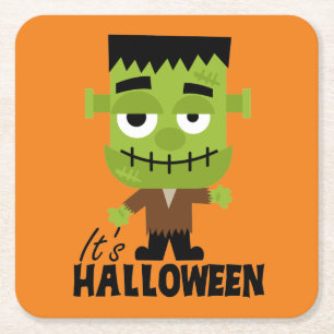 Frankenstein Det är Halloween Underlägg Papper Kvadrat