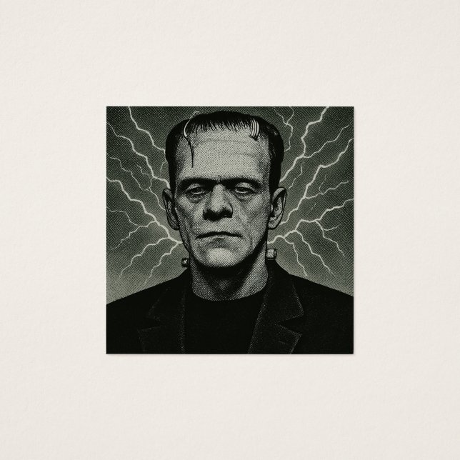 Frankenstein Electricity Art Fyrkantigt Visitkort (Framsida)
