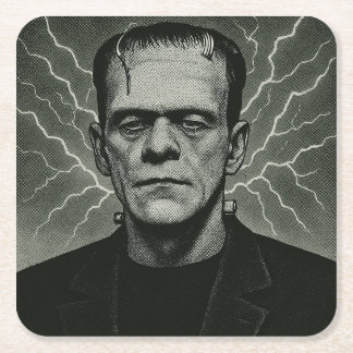 Frankenstein Electricity Art Underlägg Papper Kvadrat