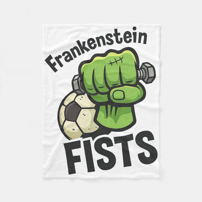 Frankenstein Fists Funny Soccer Stuff  Fleecefilt (Framsidan)