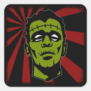 Frankenstein! Fyrkantigt Klistermärke