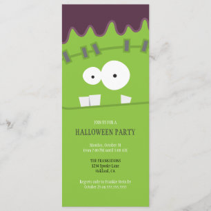 Frankenstein gigantisk ansiktehalloween fest inbjudningar