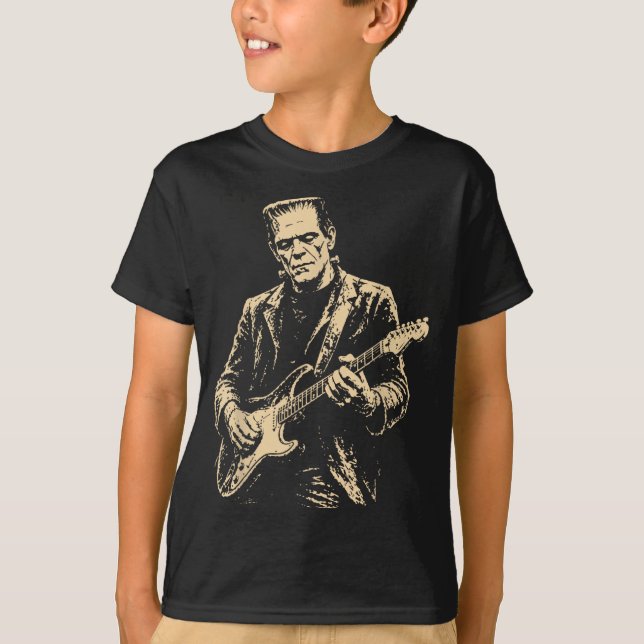 Frankenstein Gitarr T Shirt (Framsida)