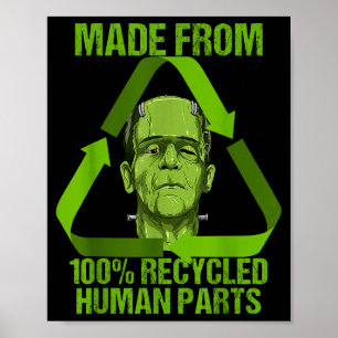 Frankenstein Gjord Av 100% Återvunna Människodelar Poster