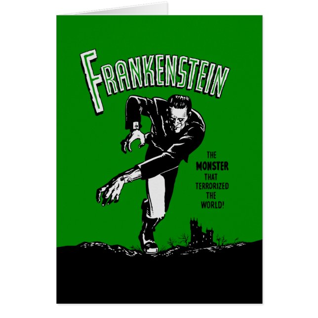Frankenstein - Greeting Card/Halloween Hälsningskort (Framsidan)