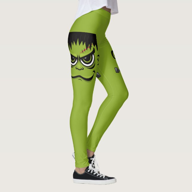 Frankenstein Halloween Ansikte Leggings (Höger)