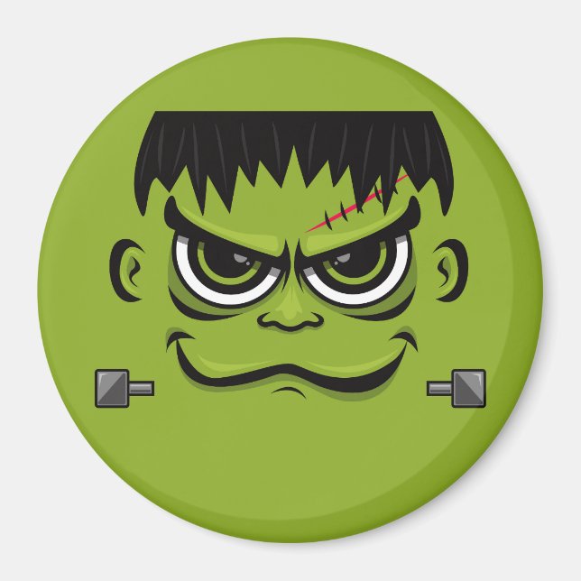 Frankenstein Halloween Ansikte Magnet (Framsidan)