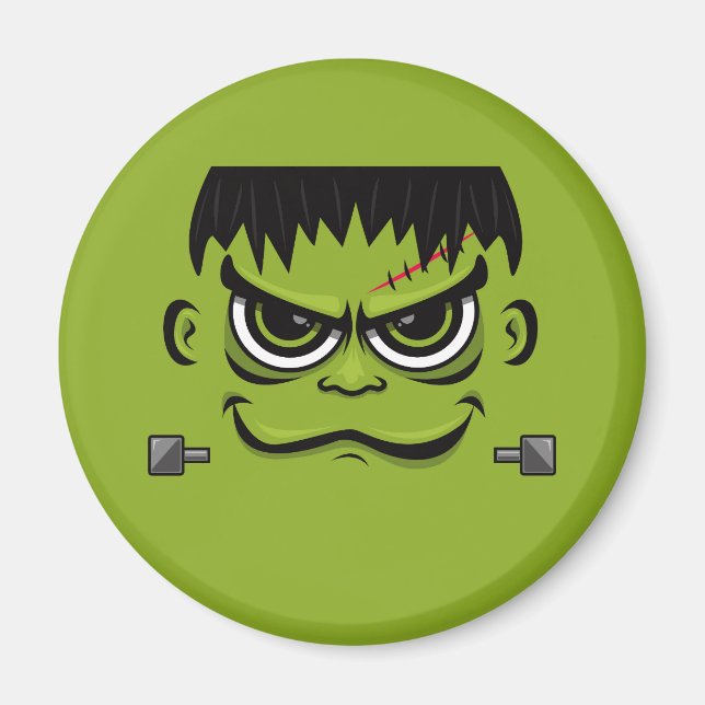 Frankenstein Halloween Ansikte Magnet (Framsidan)