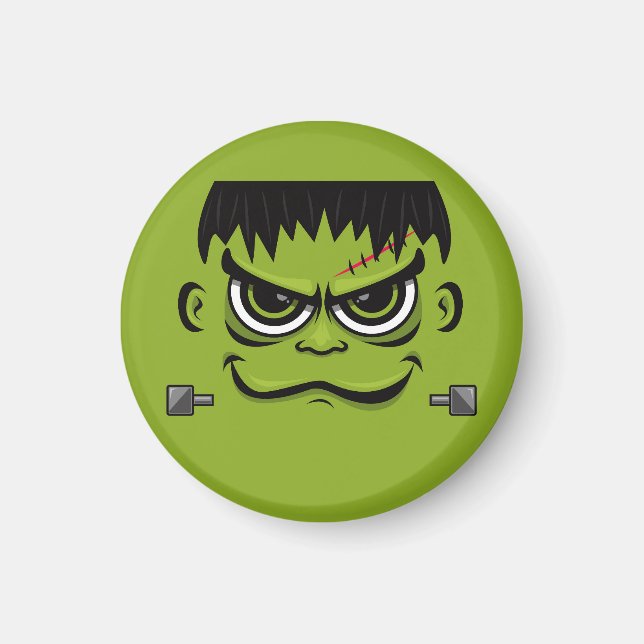Frankenstein Halloween Ansikte Magnet (Framsidan)