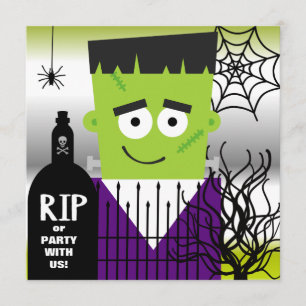 Frankenstein Halloween-fest-inbjudan Inbjudningar