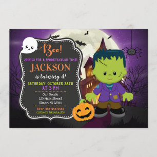 Frankenstein Halloween födelsedaginbjudan Inbjudningar