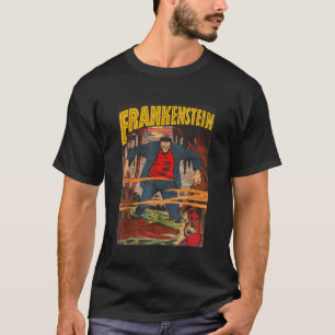 Frankenstein Halloween Horror Tecknad Vintage Horr T Shirt