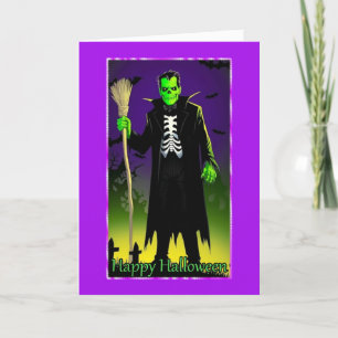 Frankenstein Halloween-kort Helgkort
