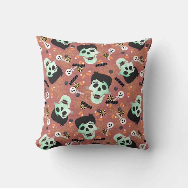 Frankenstein Halloween Skull Dekorativ kudde (Framsida)