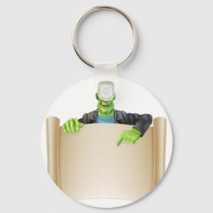 Frankenstein Halloween undertecknar rullan Nyckelring
