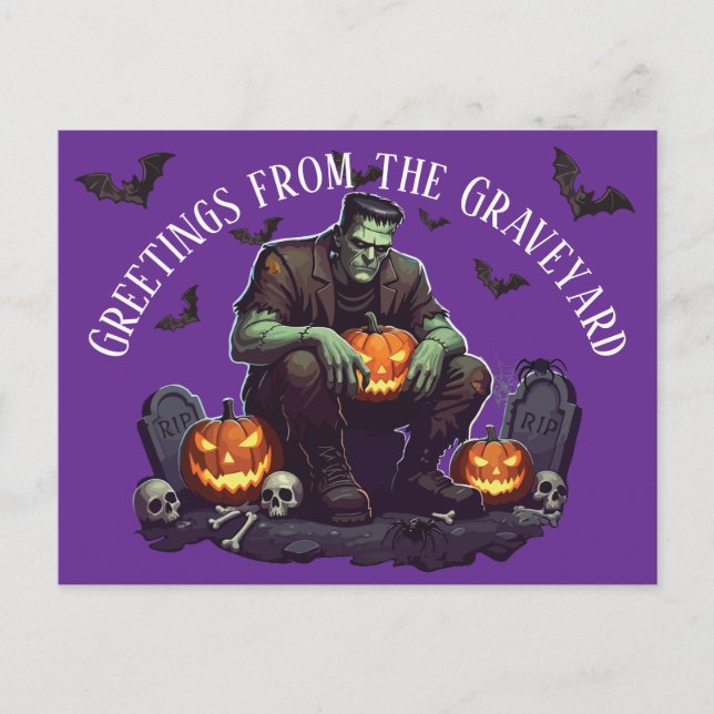Frankenstein Halloween-vykort Vykort (Framsida)