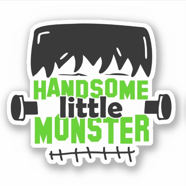 Frankenstein Handsome Little Monster | Halloween Klistermärken (Framsida)