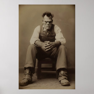 Frankenstein i studio Vintage gotisk konstaffisch Poster