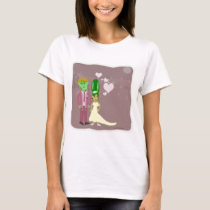 Frankenstein Kärlek Tecknad Halloween Character Ar T-shirt