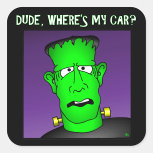 Frankenstein Keychains & Flair Fyrkantigt Klistermärke
