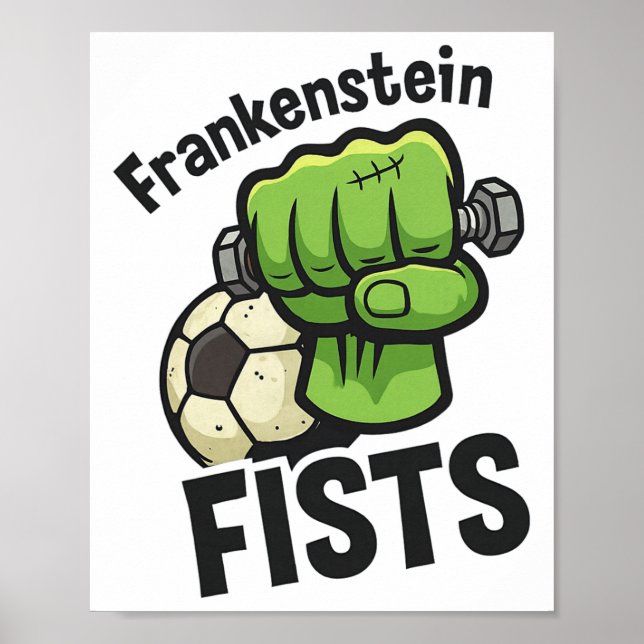 Frankenstein knytnävar Roliga fotbolls prylar  Poster (Framsidan)