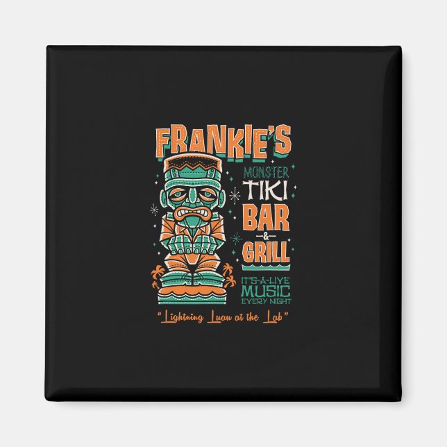 Frankenstein Kuslig Söt Tiki Lounge Semester Surf Magnet (Framsidan)