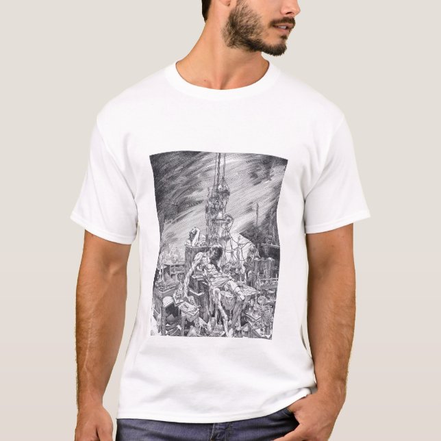 Frankenstein laboratoriumskjortor t shirt (Framsida)