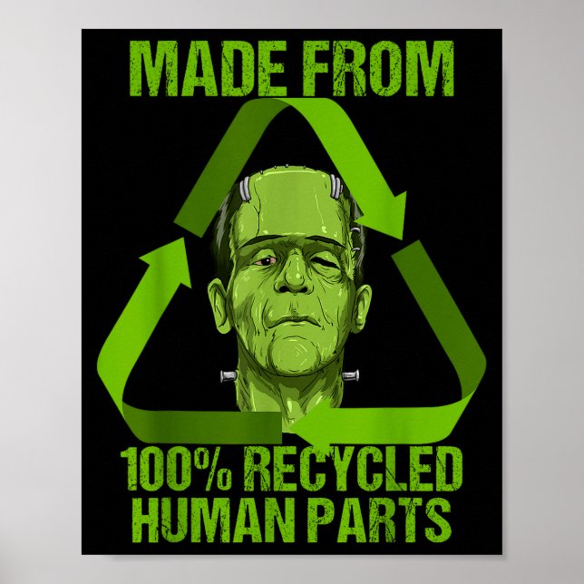 Frankenstein Made From 100% Recycled Human Parts H Poster (Framsidan)