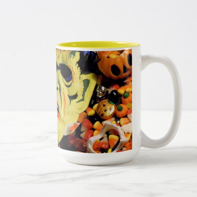 Frankenstein mask candy Två-Tonad mugg (Höger)