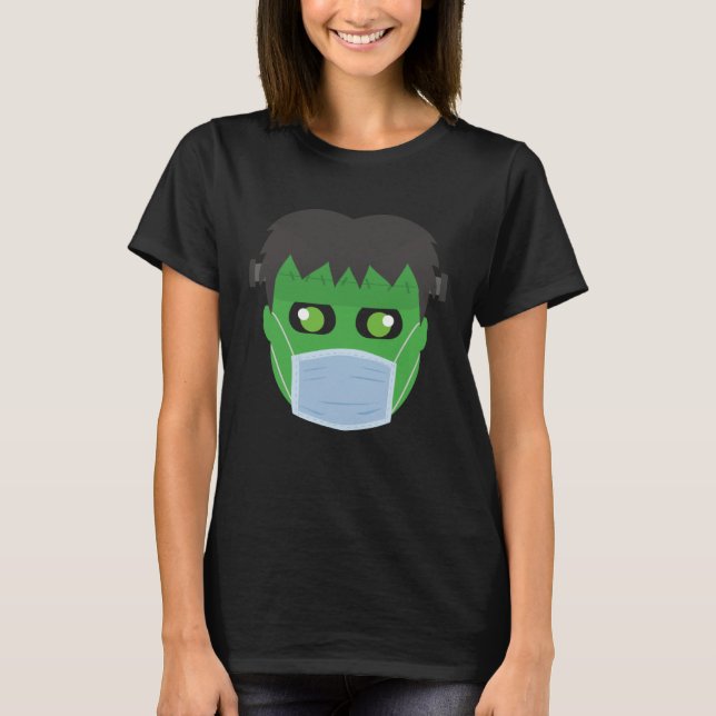 Frankenstein Mask    Halloween 2020 Quarantine T Shirt (Framsida)