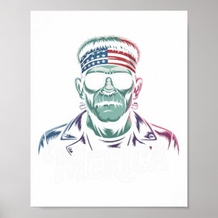 Frankenstein Monster Älskare Sungles USA flagga 4: Poster
