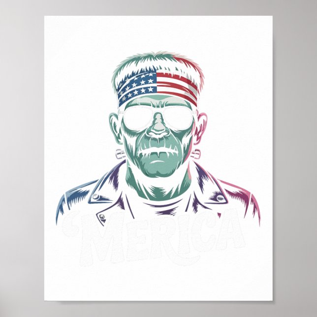 Frankenstein Monster Älskare Sungles USA flagga 4: Poster (Framsidan)