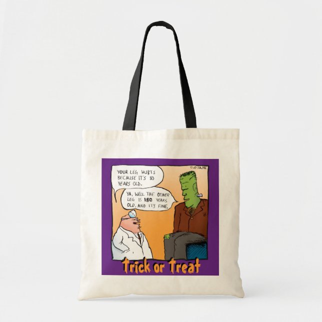 Frankenstein Monster Bus eller godis Halloween Bag Tygkasse (Framsidan)