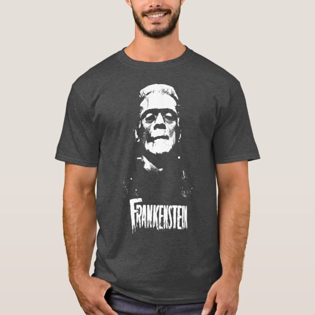 Frankenstein Monster Classic Horror Flick White T Shirt (Framsida)