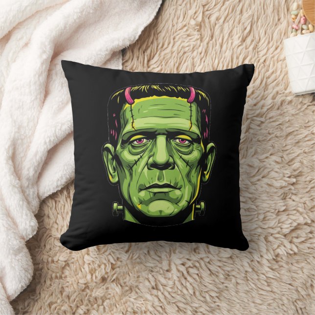 Frankenstein Monster Creepy Cute Halloween Kudde (Filt)