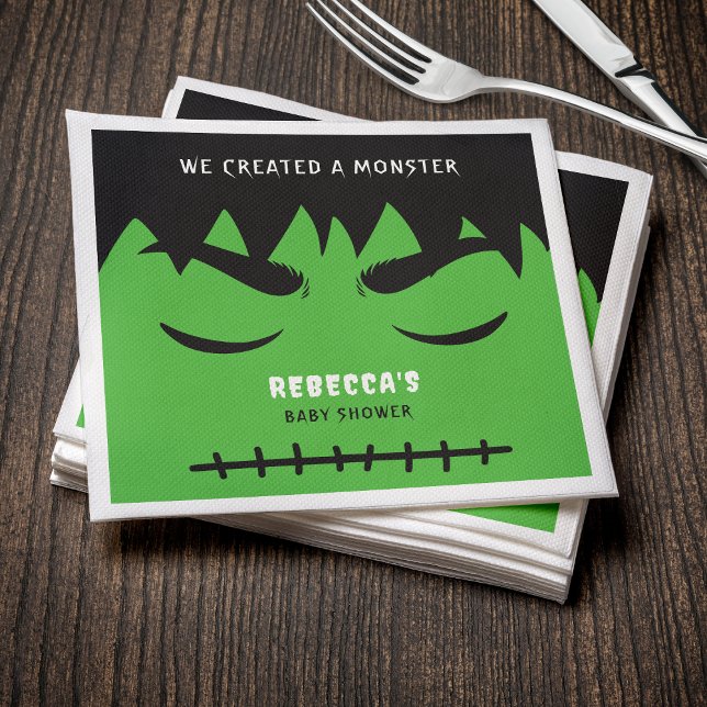 Frankenstein Monster Halloween Baby Shower Pappersservett (Frankenstein Monster Halloween Baby Shower Napkins
)