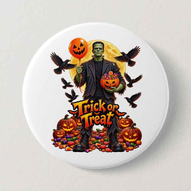 Frankenstein monster Halloween Knapp (Framsida)