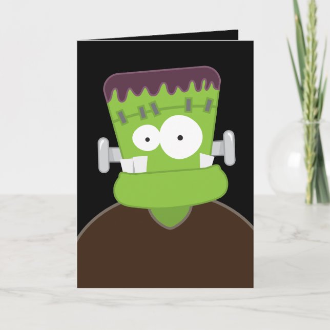 Frankenstein Monster | Kids Happy halloween kort (Framsida)