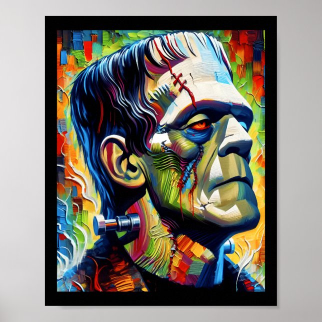 Frankenstein Monster och Bride Halloween Matching Poster (Framsidan)