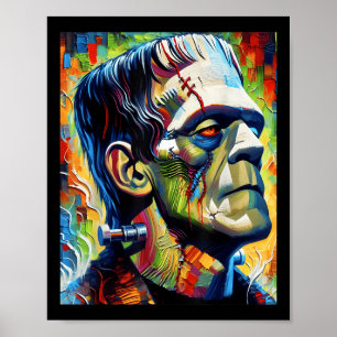 Frankenstein Monster och Bride Halloween Matching Poster