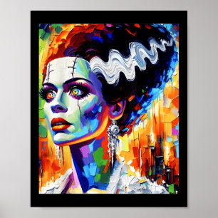 Frankenstein Monster och Bride Halloween Matching Poster