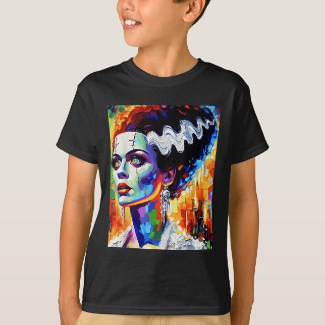 Frankenstein Monster och Bride Halloween Matching T Shirt (Framsida)