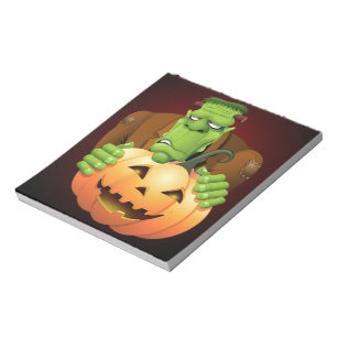 Frankenstein Monster Tecknad med Pumpkin Anteckningsblock