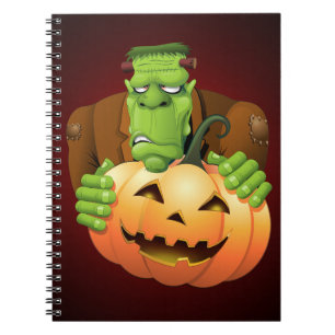 Frankenstein Monster Tecknad med Pumpkin Anteckningsbok