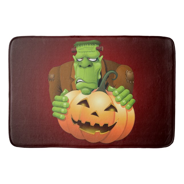 Frankenstein Monster Tecknad med Pumpkin Badrumsmatta (Framsidan)